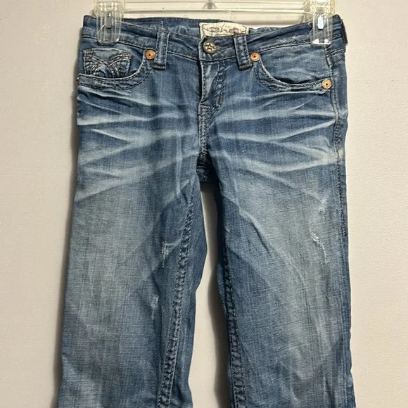 Big Star Liv bootcut distressed denim jeans low rise 27XXL extra long - Picture 2 of 8